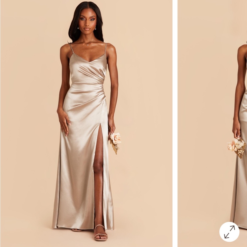 Birdy Grey Satin Maxi Dress in Champagne
